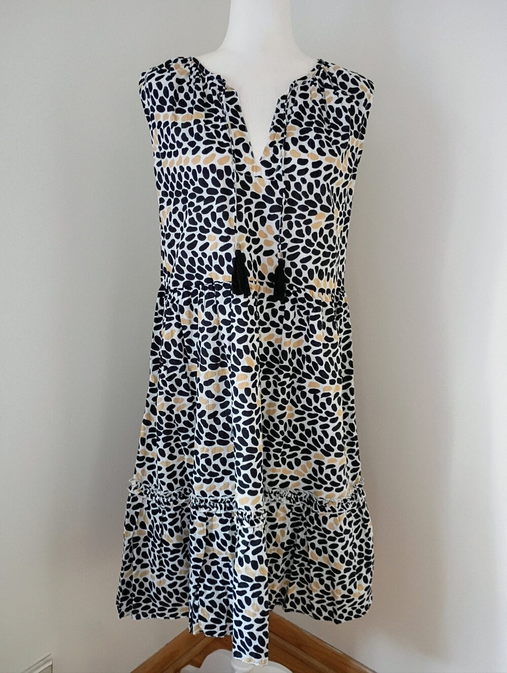 Foil Fancy A Black and Brown Cotton Flutter Dress NWT Size 6